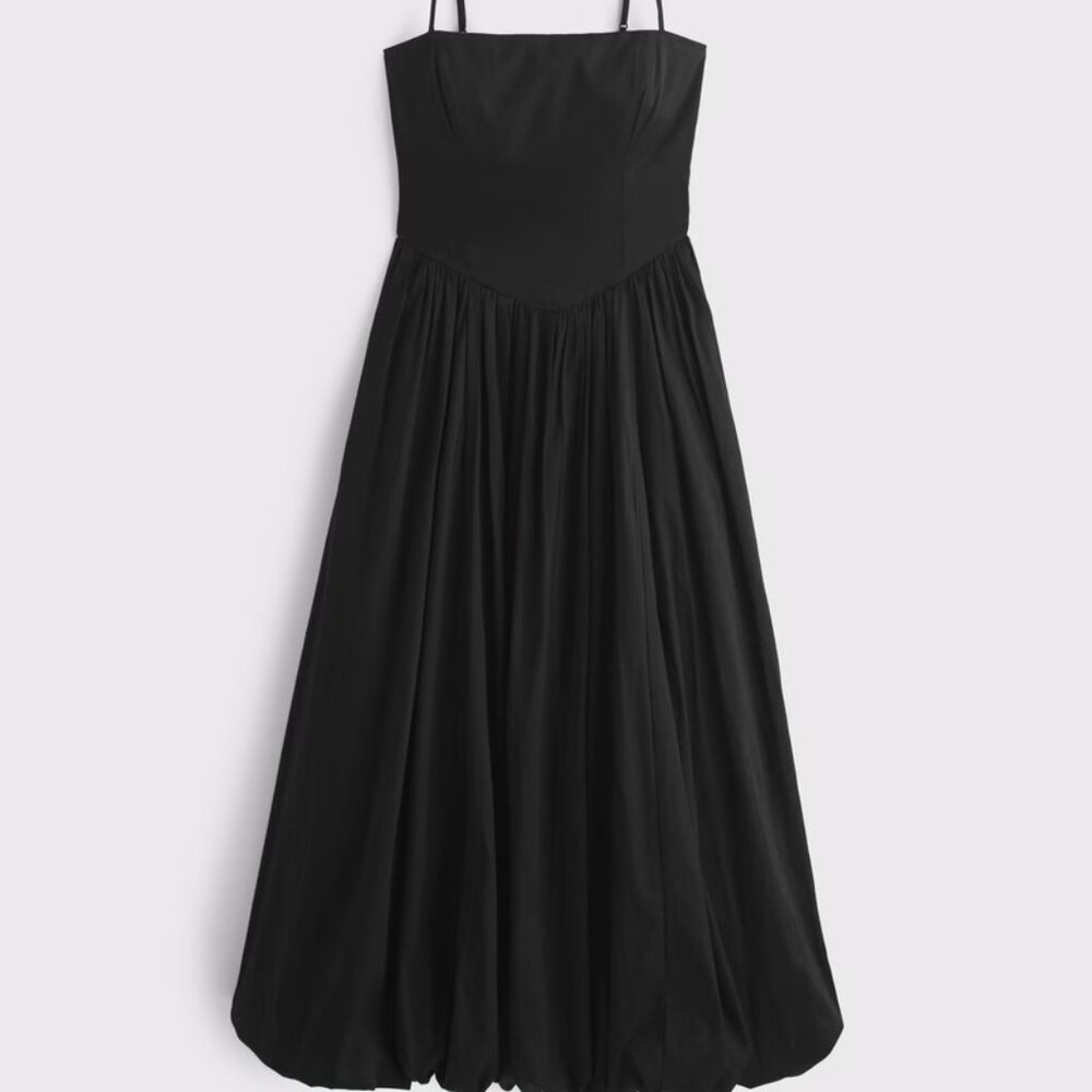 Abercrombie Dipped-Waist Bubble Hem Midi Dress